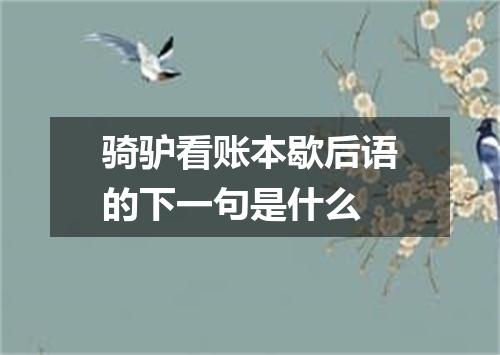 骑驴看账本歇后语的下一句是什么