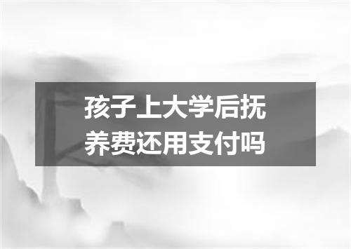 孩子上大学后抚养费还用支付吗