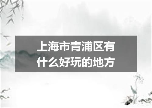 上海市青浦区有什么好玩的地方