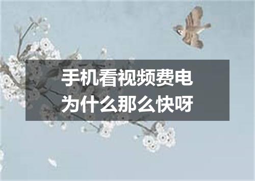 手机看视频费电为什么那么快呀