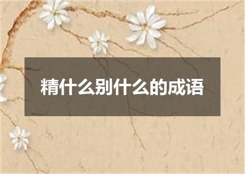 精什么别什么的成语