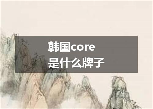 韩国core是什么牌子