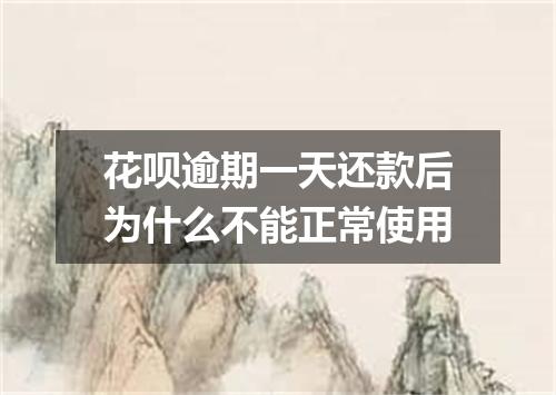 花呗逾期一天还款后为什么不能正常使用