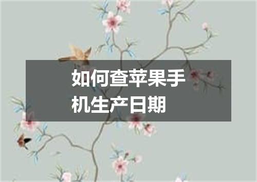 如何查苹果手机生产日期