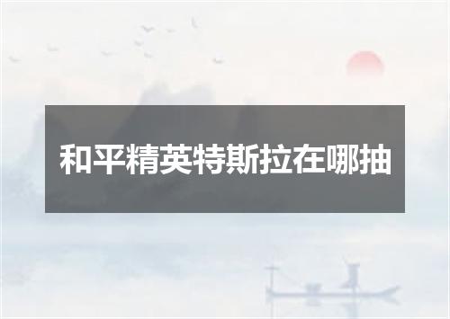 和平精英特斯拉在哪抽