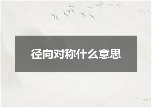 径向对称什么意思