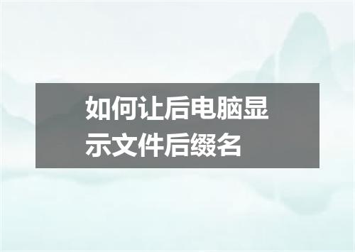 如何让后电脑显示文件后缀名