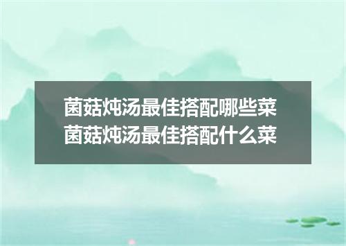 菌菇炖汤最佳搭配哪些菜 菌菇炖汤最佳搭配什么菜