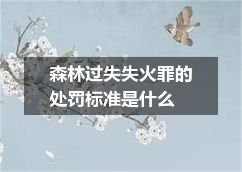 森林过失失火罪的处罚标准是什么