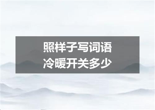 照样子写词语冷暖开关多少