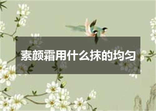 素颜霜用什么抹的均匀