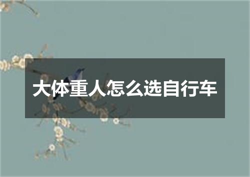 大体重人怎么选自行车