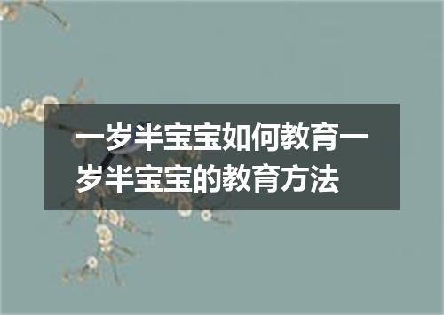 一岁半宝宝如何教育一岁半宝宝的教育方法