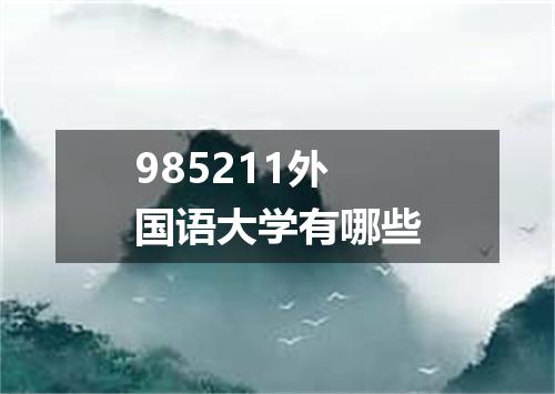 985211外国语大学有哪些
