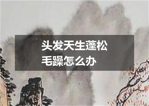 头发天生蓬松毛躁怎么办