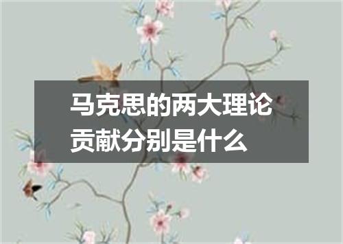 马克思的两大理论贡献分别是什么