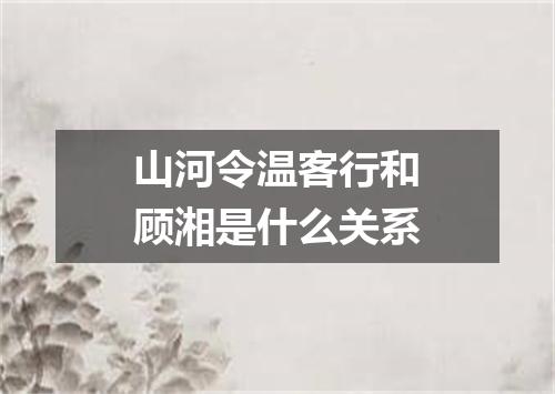 山河令温客行和顾湘是什么关系