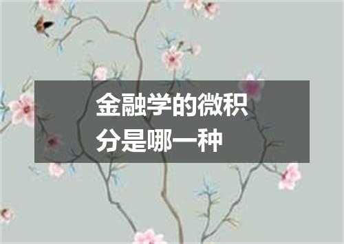 金融学的微积分是哪一种