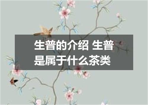 生普的介绍 生普是属于什么茶类