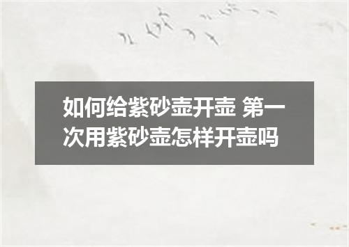 如何给紫砂壶开壶 第一次用紫砂壶怎样开壶吗