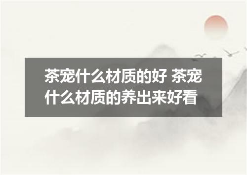 茶宠什么材质的好 茶宠什么材质的养出来好看