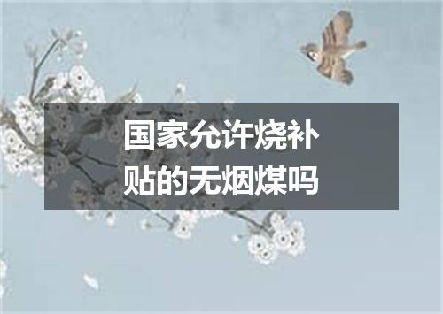 国家允许烧补贴的无烟煤吗