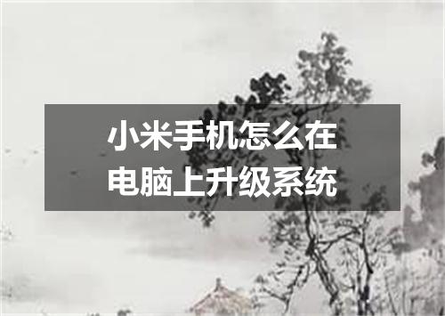 小米手机怎么在电脑上升级系统