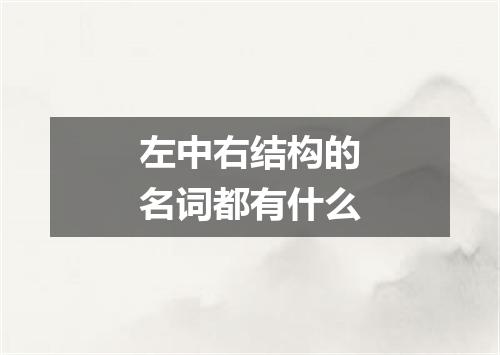 左中右结构的名词都有什么