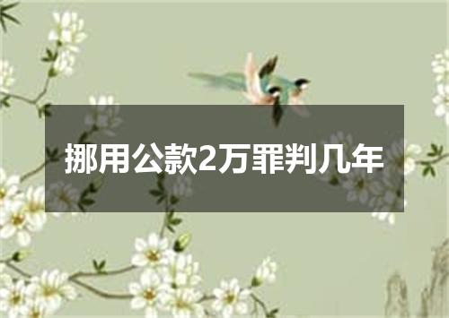 挪用公款2万罪判几年