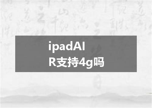 ipadAIR支持4g吗