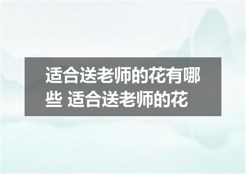 适合送老师的花有哪些 适合送老师的花