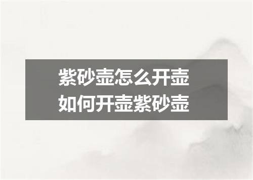 紫砂壶怎么开壶 如何开壶紫砂壶