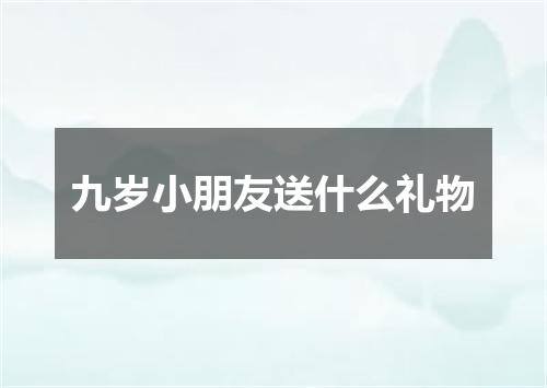 九岁小朋友送什么礼物