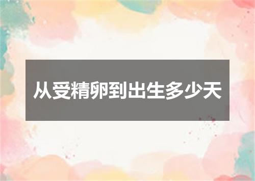 从受精卵到出生多少天