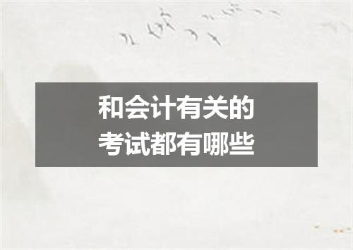 和会计有关的考试都有哪些