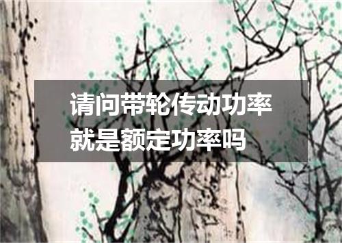 请问带轮传动功率就是额定功率吗