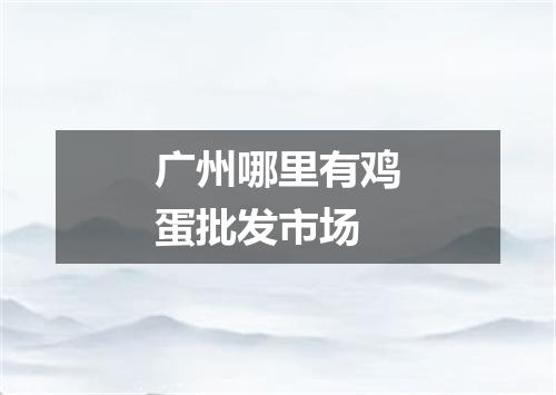 广州哪里有鸡蛋批发市场