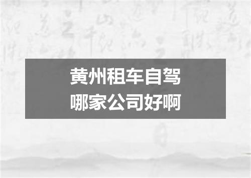 黄州租车自驾哪家公司好啊