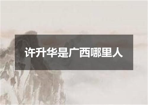 许升华是广西哪里人