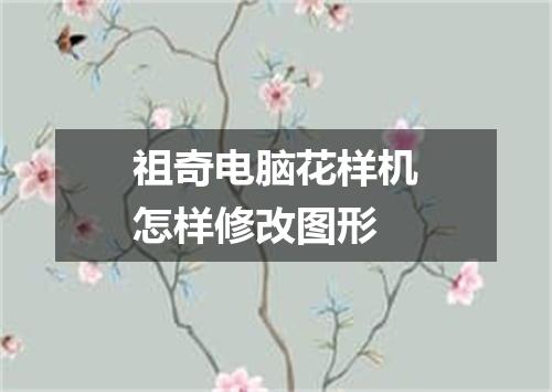 祖奇电脑花样机怎样修改图形