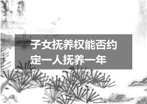 子女抚养权能否约定一人抚养一年