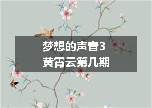 梦想的声音3黄霄云第几期