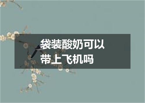 袋装酸奶可以带上飞机吗