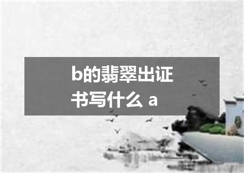b的翡翠出证书写什么 a