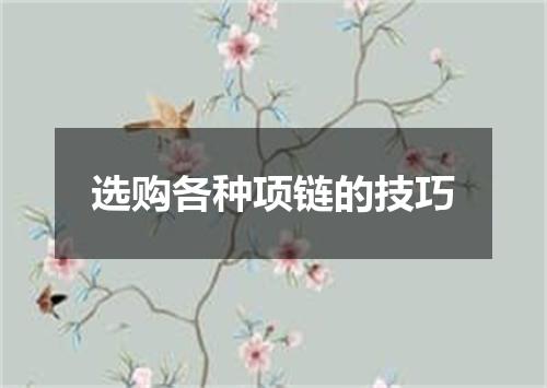 选购各种项链的技巧