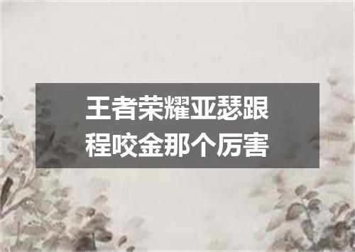 王者荣耀亚瑟跟程咬金那个厉害