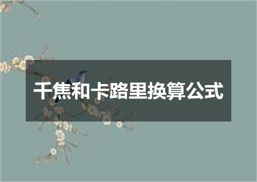 千焦和卡路里换算公式