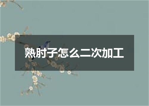 熟肘子怎么二次加工