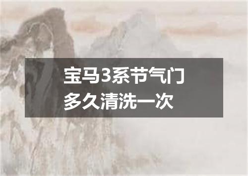 宝马3系节气门多久清洗一次