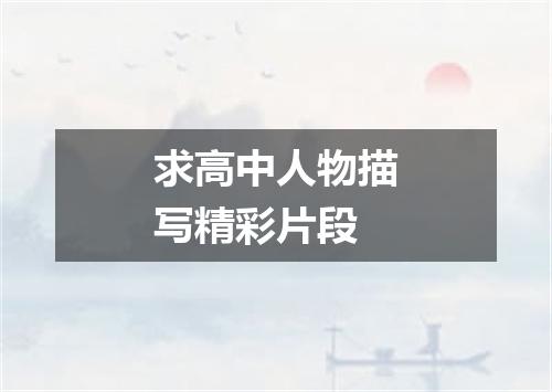 求高中人物描写精彩片段